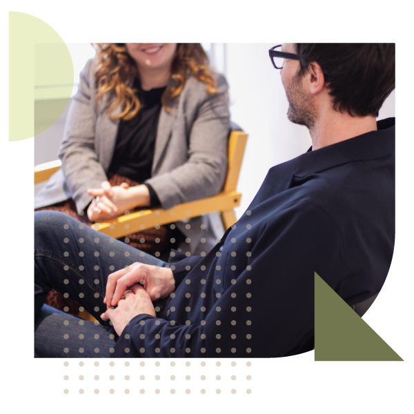 woman and man meeting